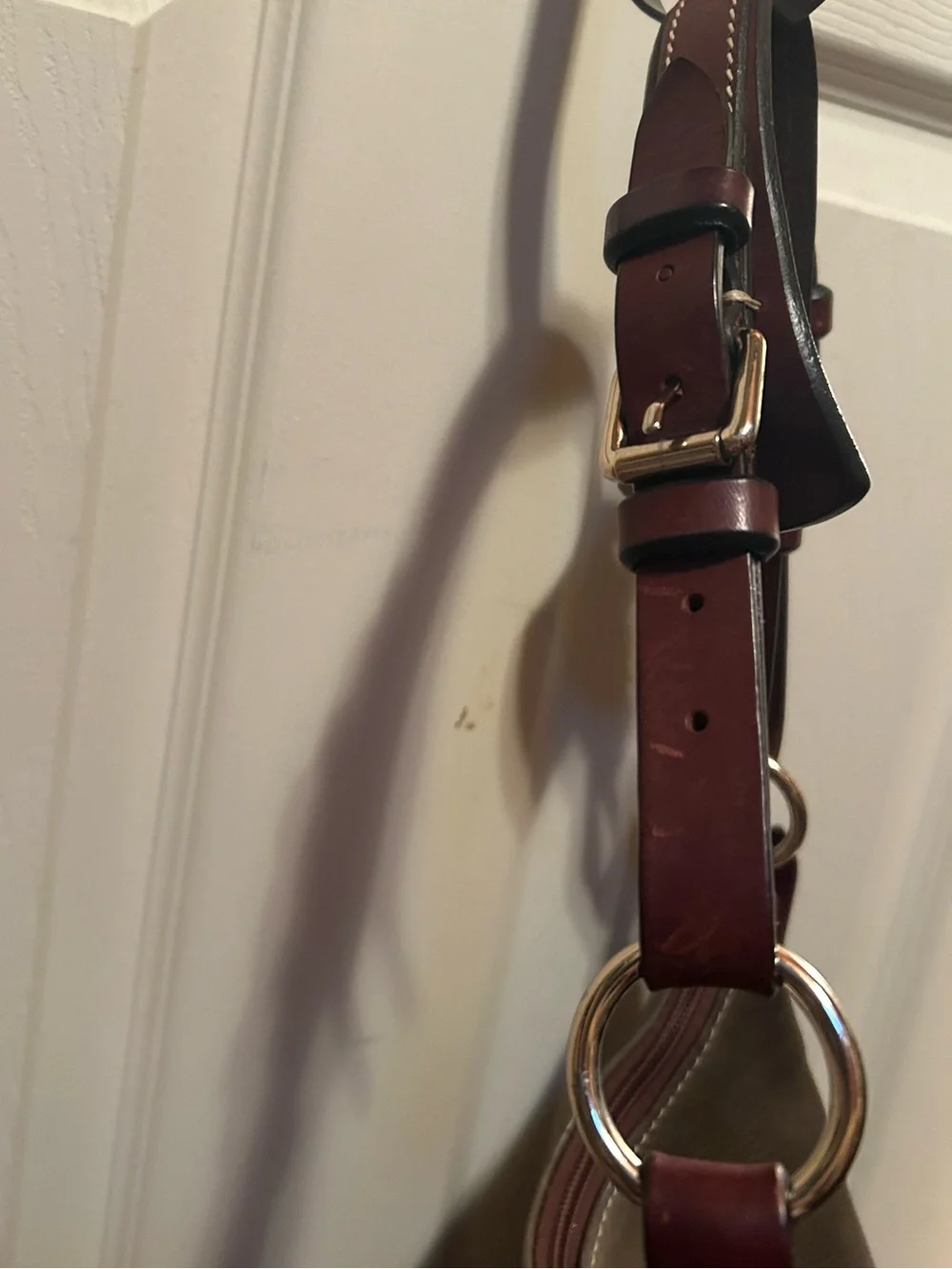 Dooney & Bourke Olive Sage Pebbled Leather Hobo Bag #J1067919; 9”D 16”W 11”